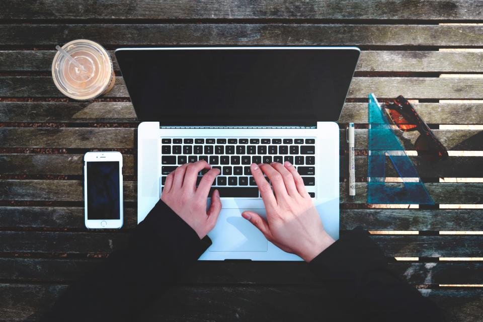 Laptop workspace for online learning